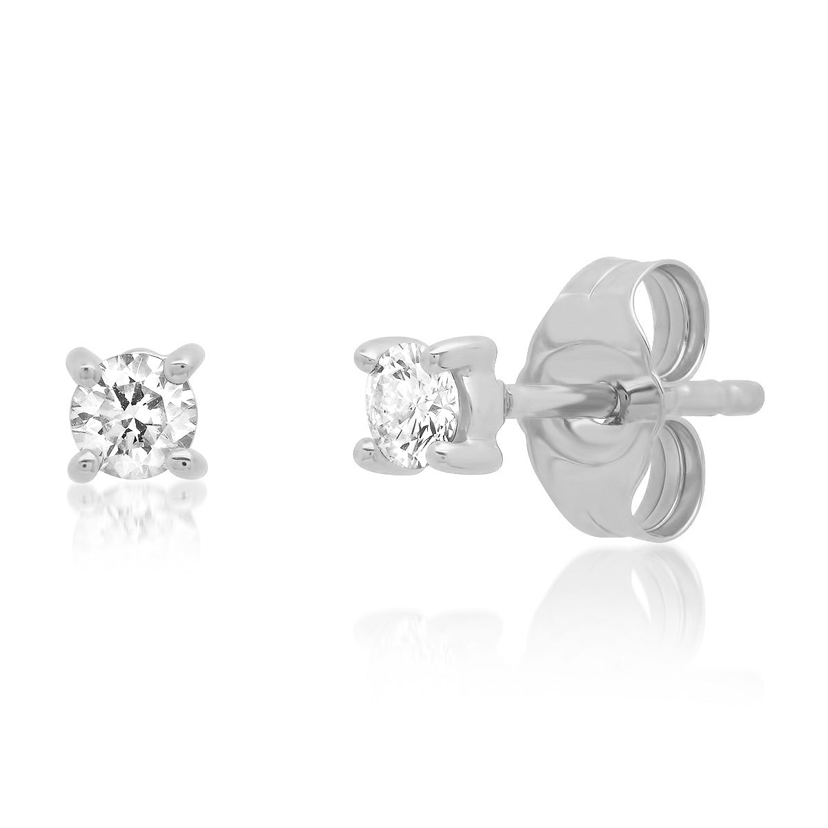 14K White Gold Diamond Studs