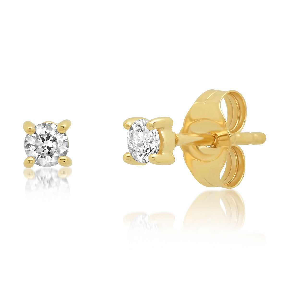 14K Yellow Gold Diamond Studs