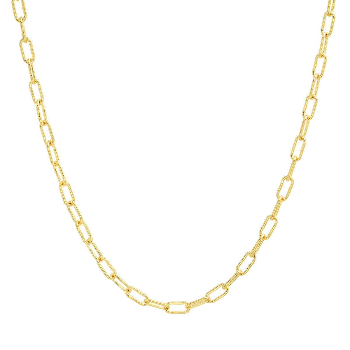 14K Yellow Gold Paperclip Necklace