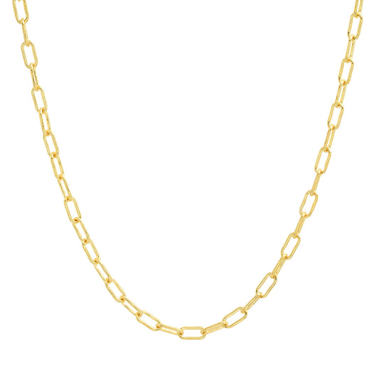 14K Yellow Gold Paperclip Necklace