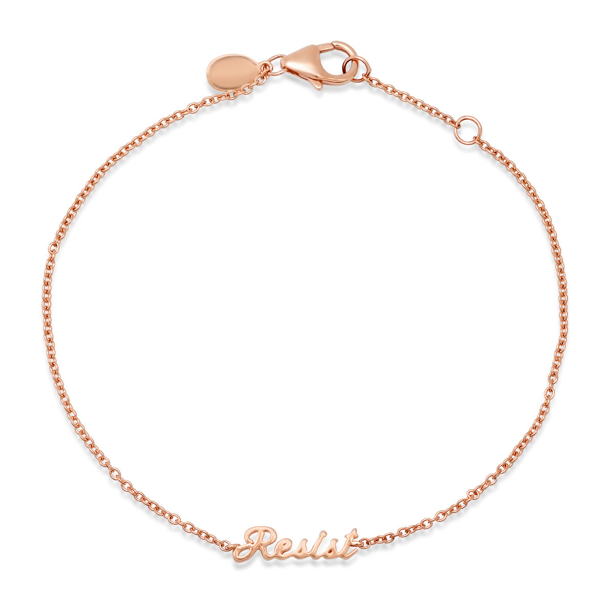 Rose Gold Resist Script Bracelet