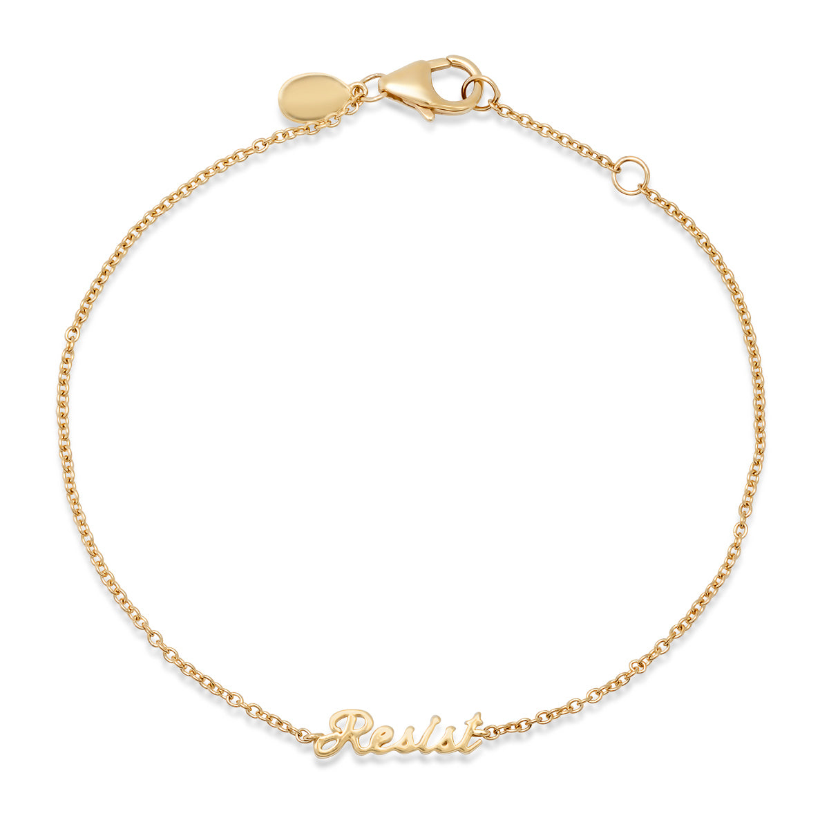 Yellow Gold Resist Script Bracelet