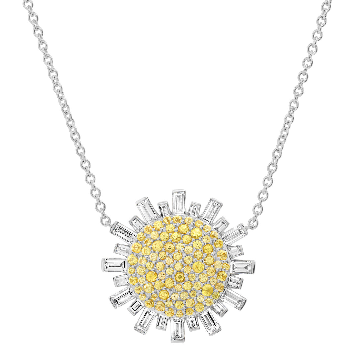 14K White Gold Sunshine Necklace