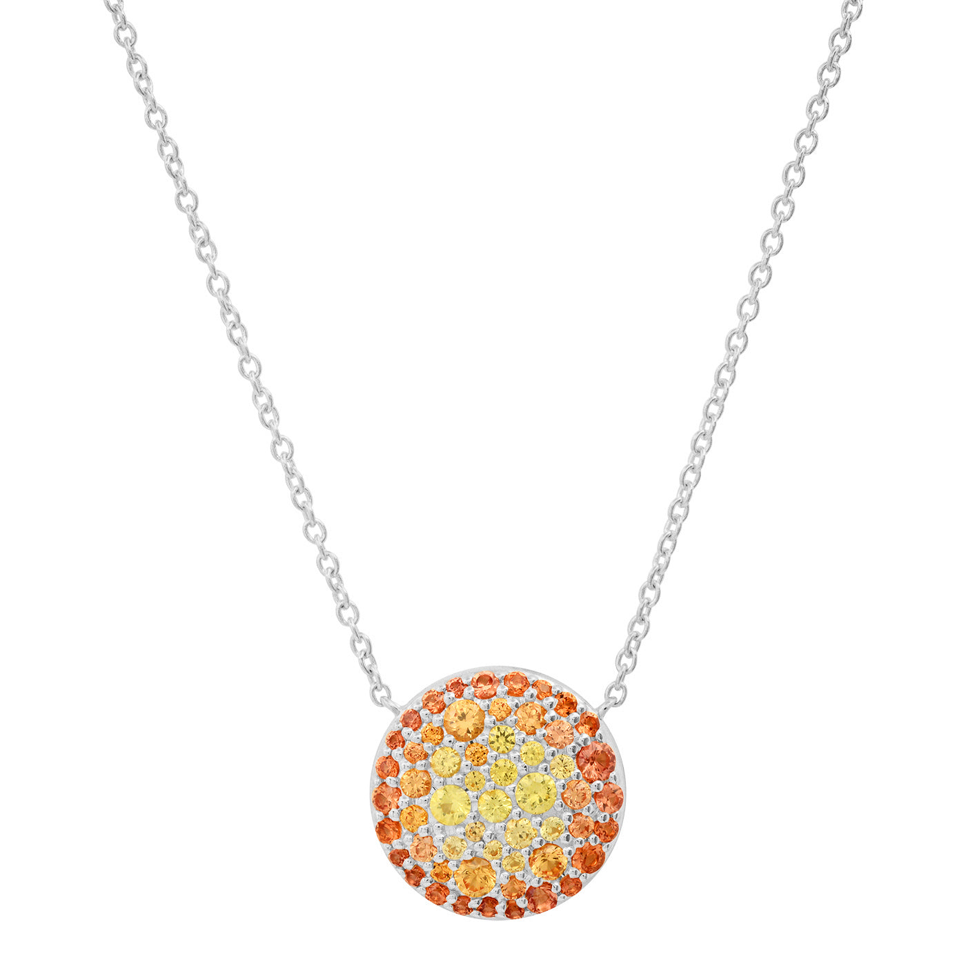 14K White Gold Ombré Sunburst Necklace