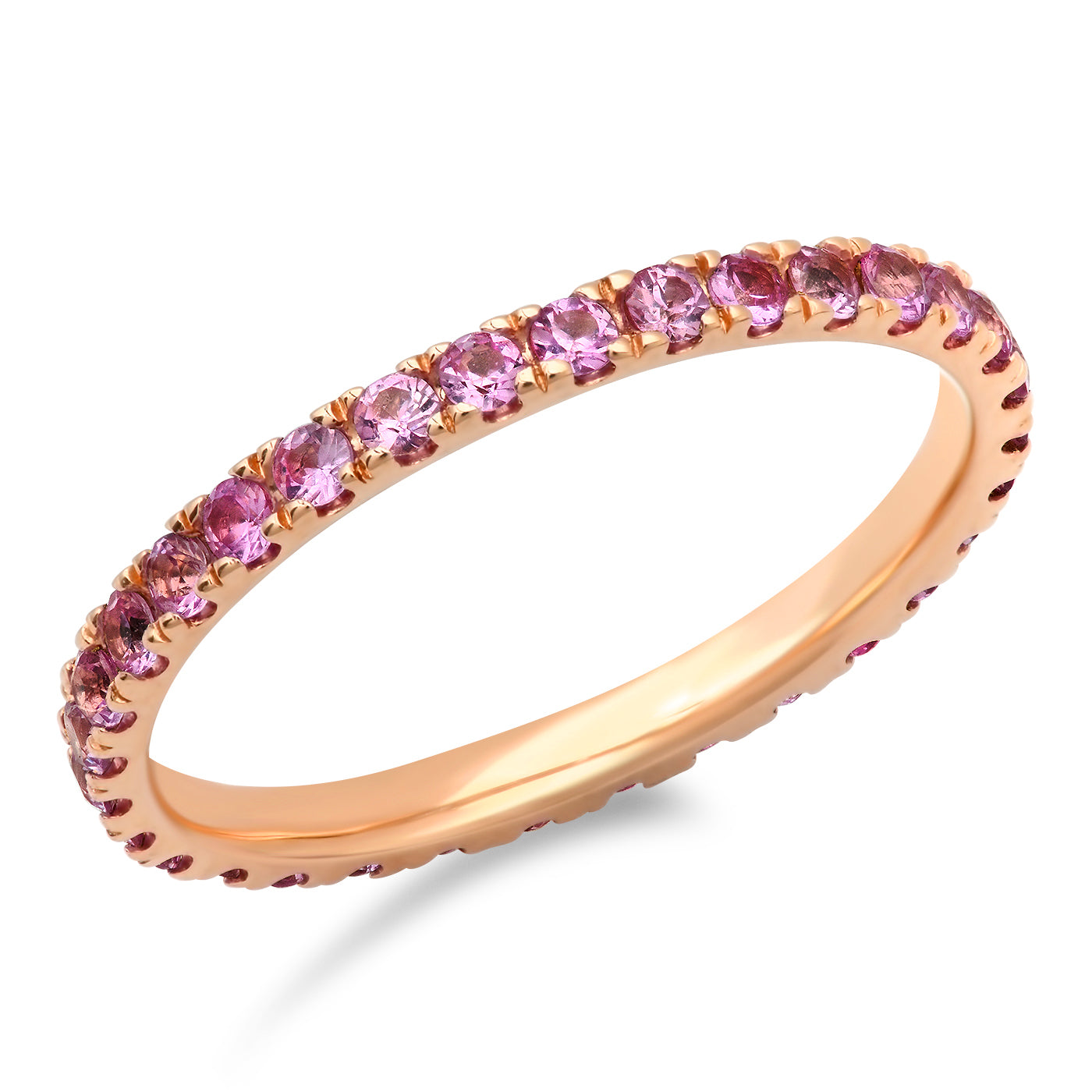 14K Rose Gold Standard Pink Sapphire Eternity Band