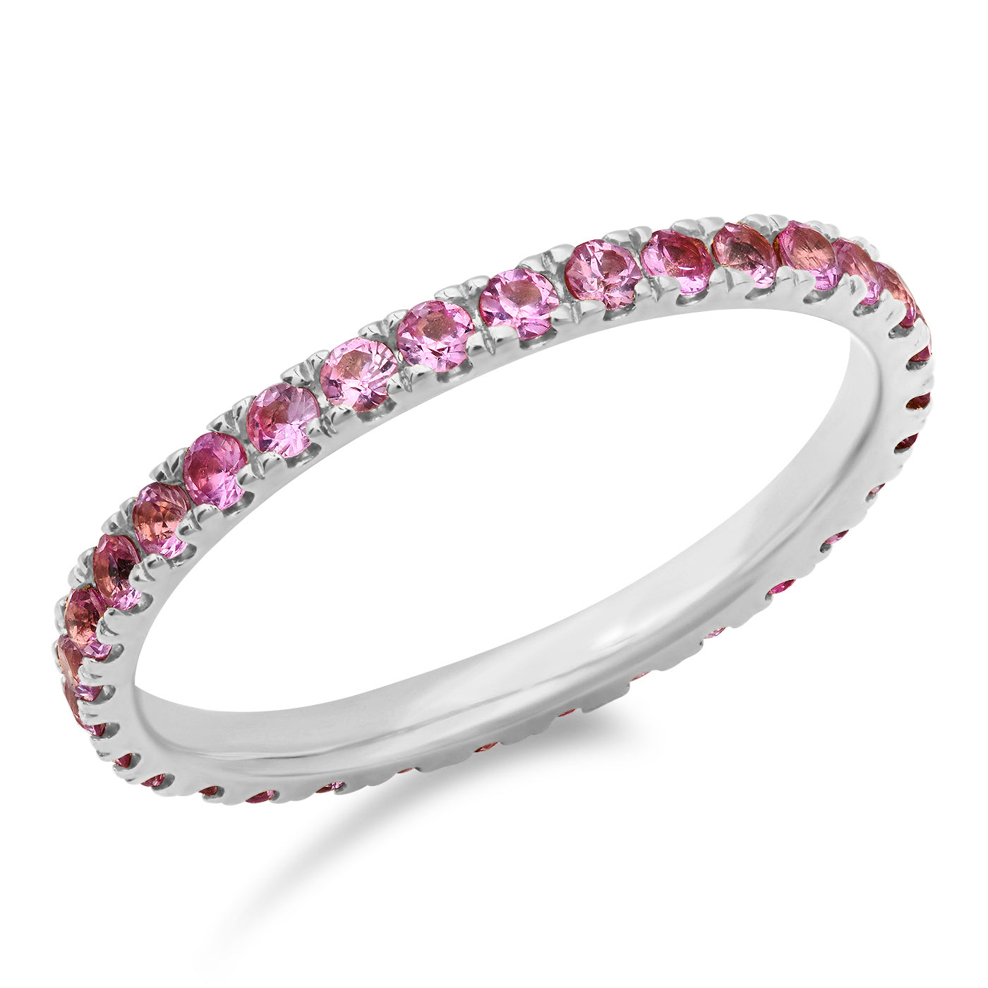14K White Gold Standard Pink Sapphire Eternity Band