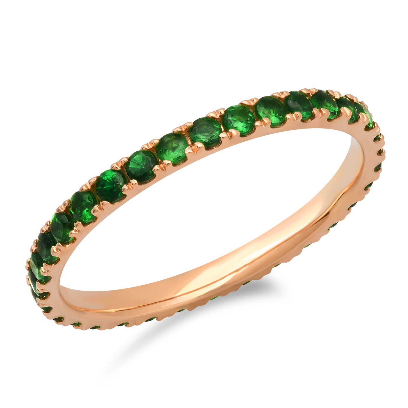 14K Rose Gold Standard Tsavorite Eternity Band