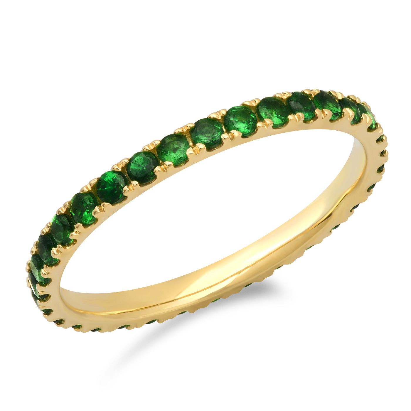 14K Yellow Gold Standard Tsavorite Eternity Band