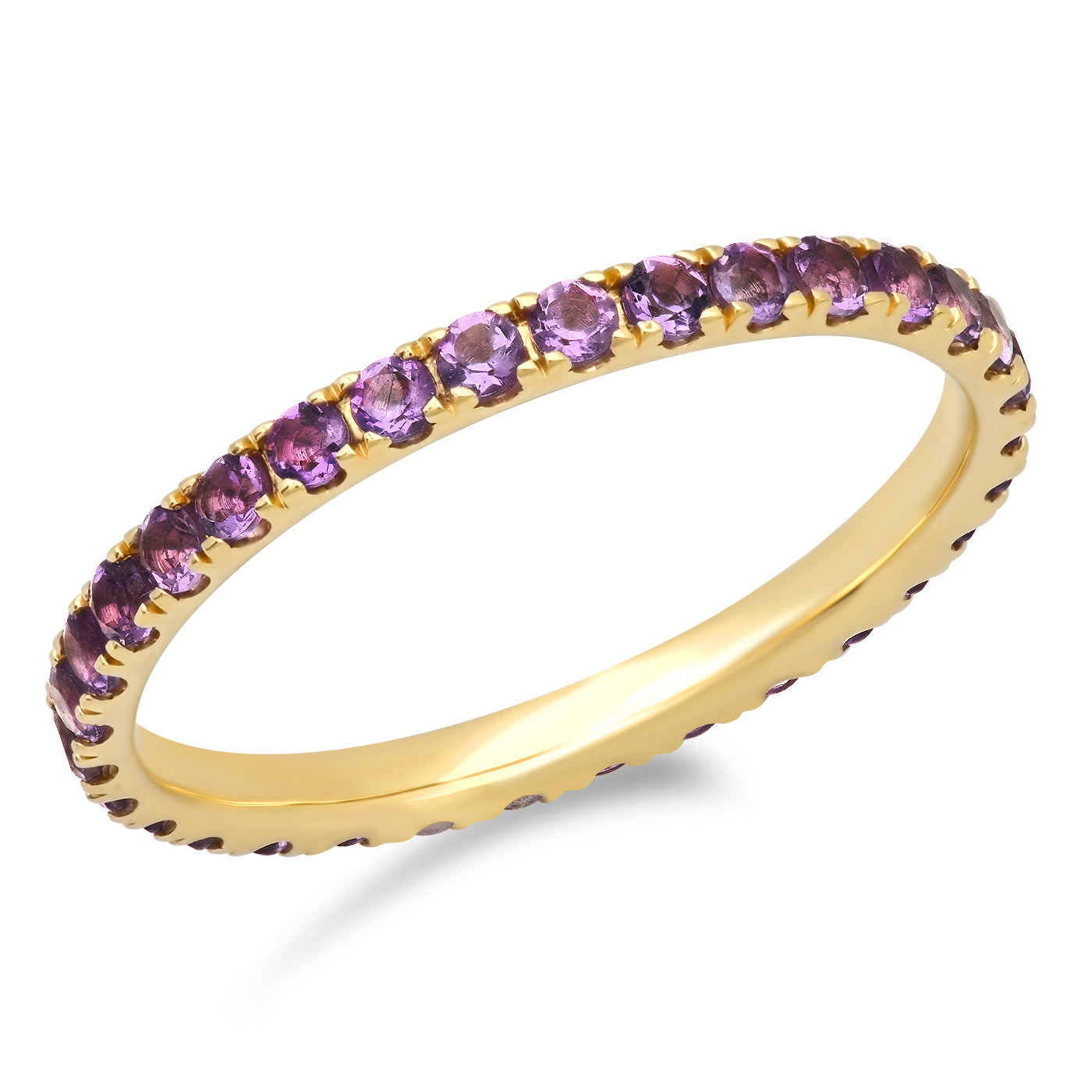 14K Yellow Gold Standard Amethyst Eternity Band