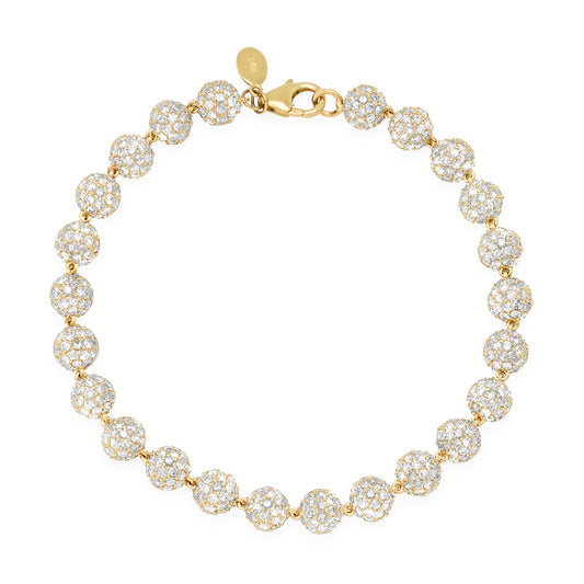 14K Yellow Gold Diamond Orb Bracelet