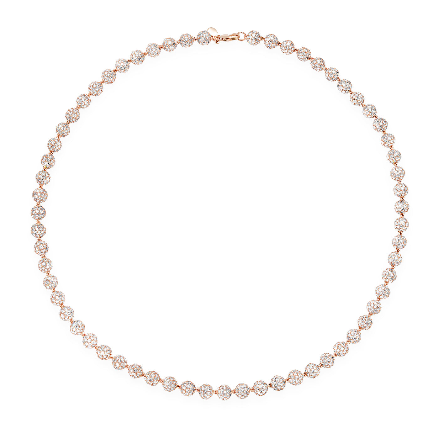 14K Rose Gold Diamond Orb Necklace