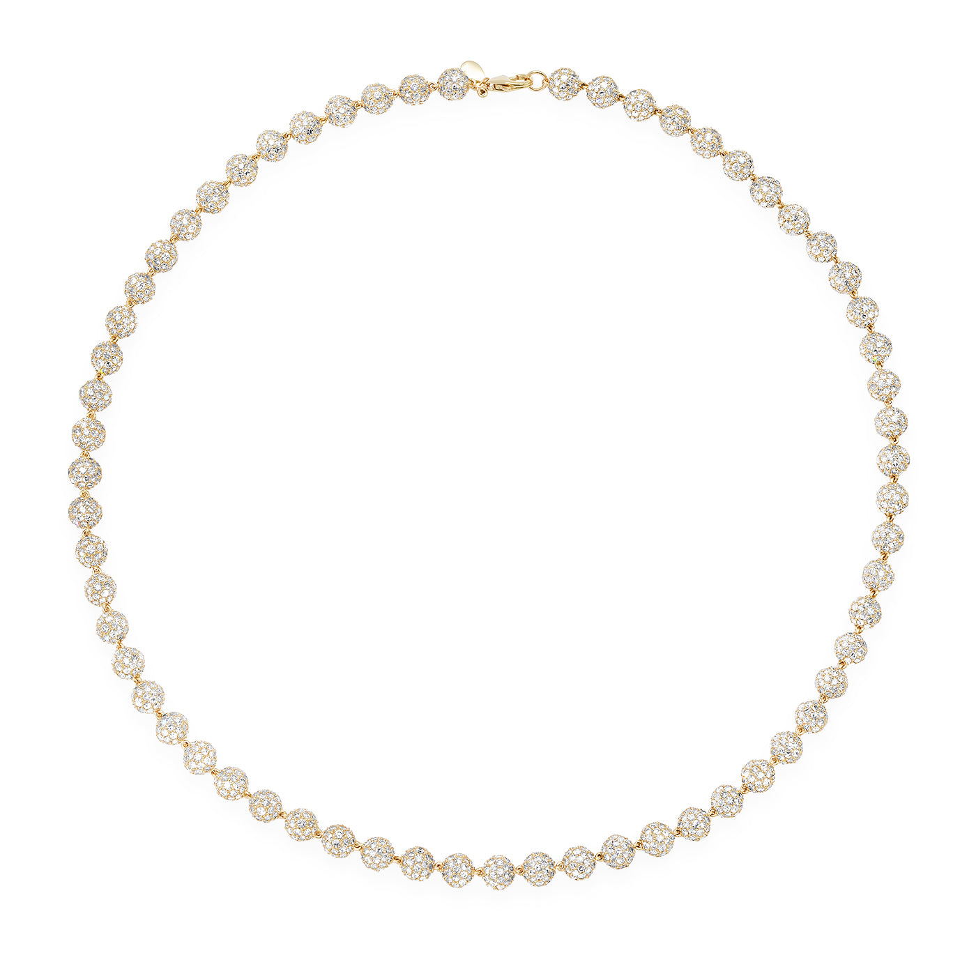 14k Yellow Gold Diamond Orb Necklace