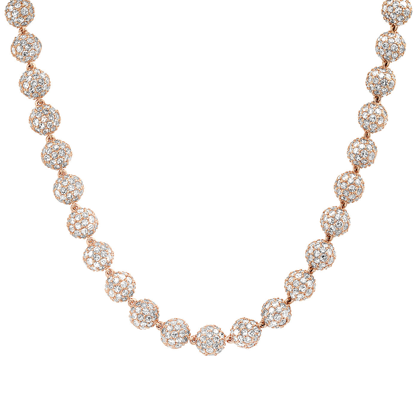 14K Rose Gold Diamond Orb Neckalce