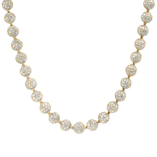 14K Yellow Gold Diamond Orb Necklace