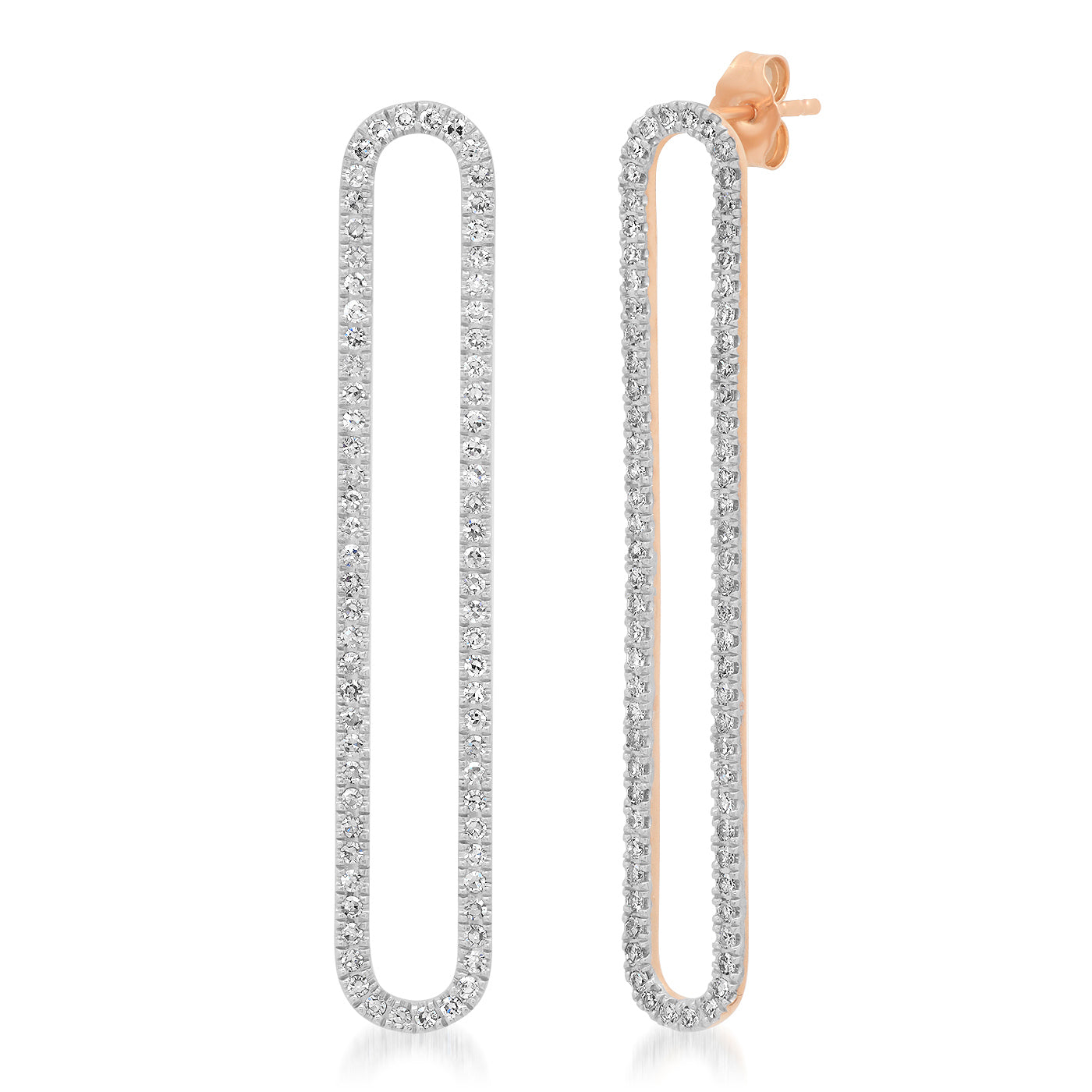 14K Rose Gold Diamond Infinite Earring