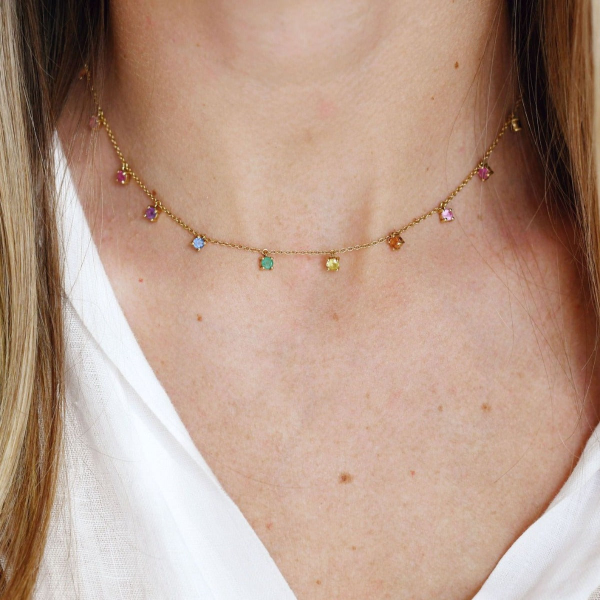 Infinite Rainbow Charm Necklace