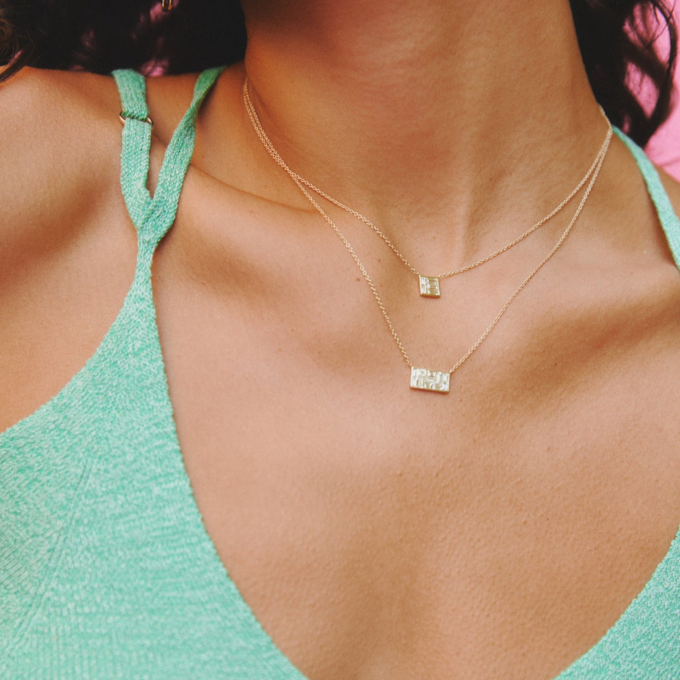 Diamond Square Illusion Necklace