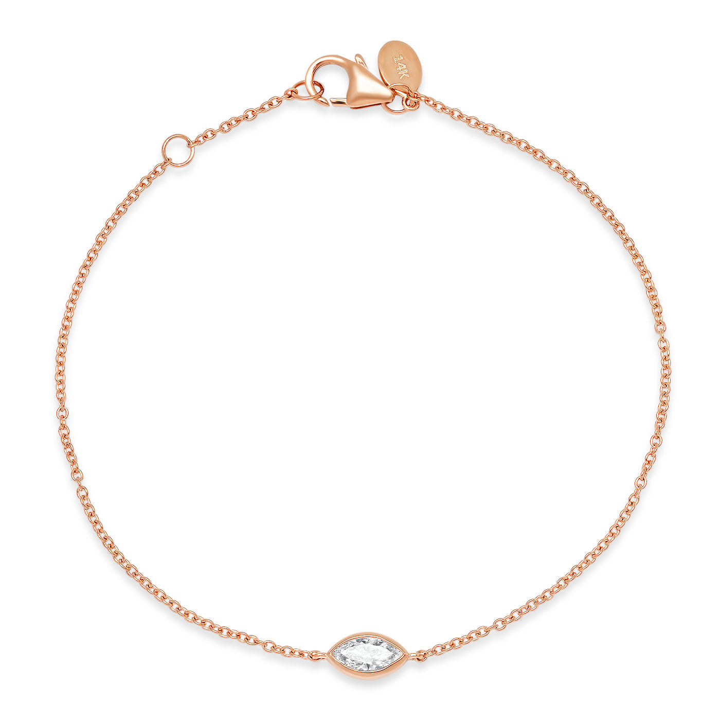 14K Rose Gold Diamond Marquise Sun Ray Bracelet