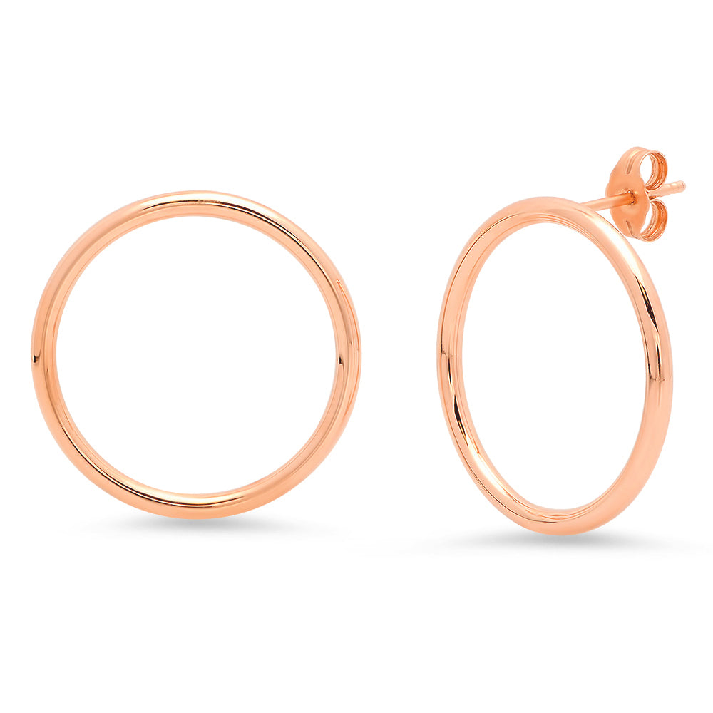 14K Rose Gold High Polish Loop Earrings