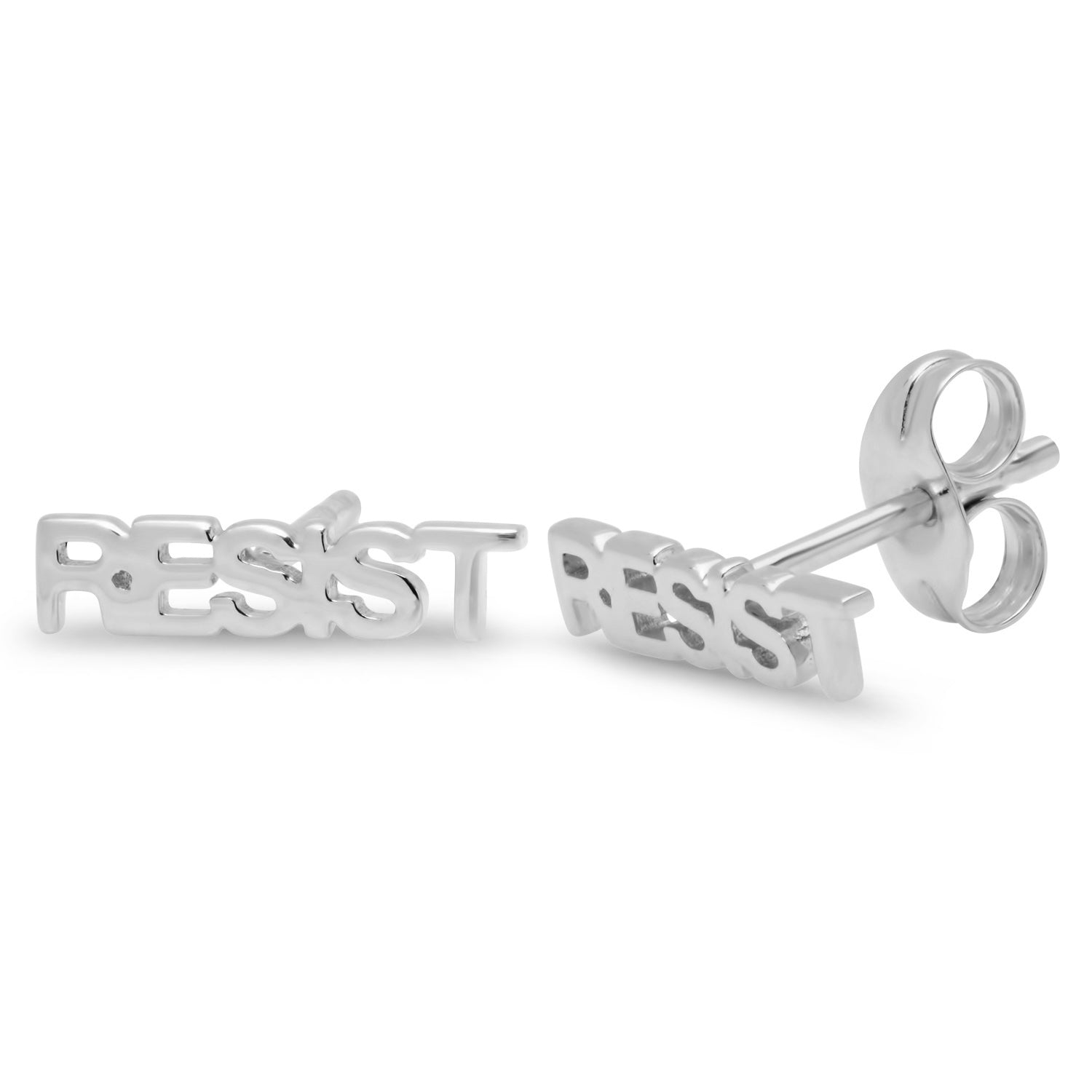 14K White Gold Resist Earring