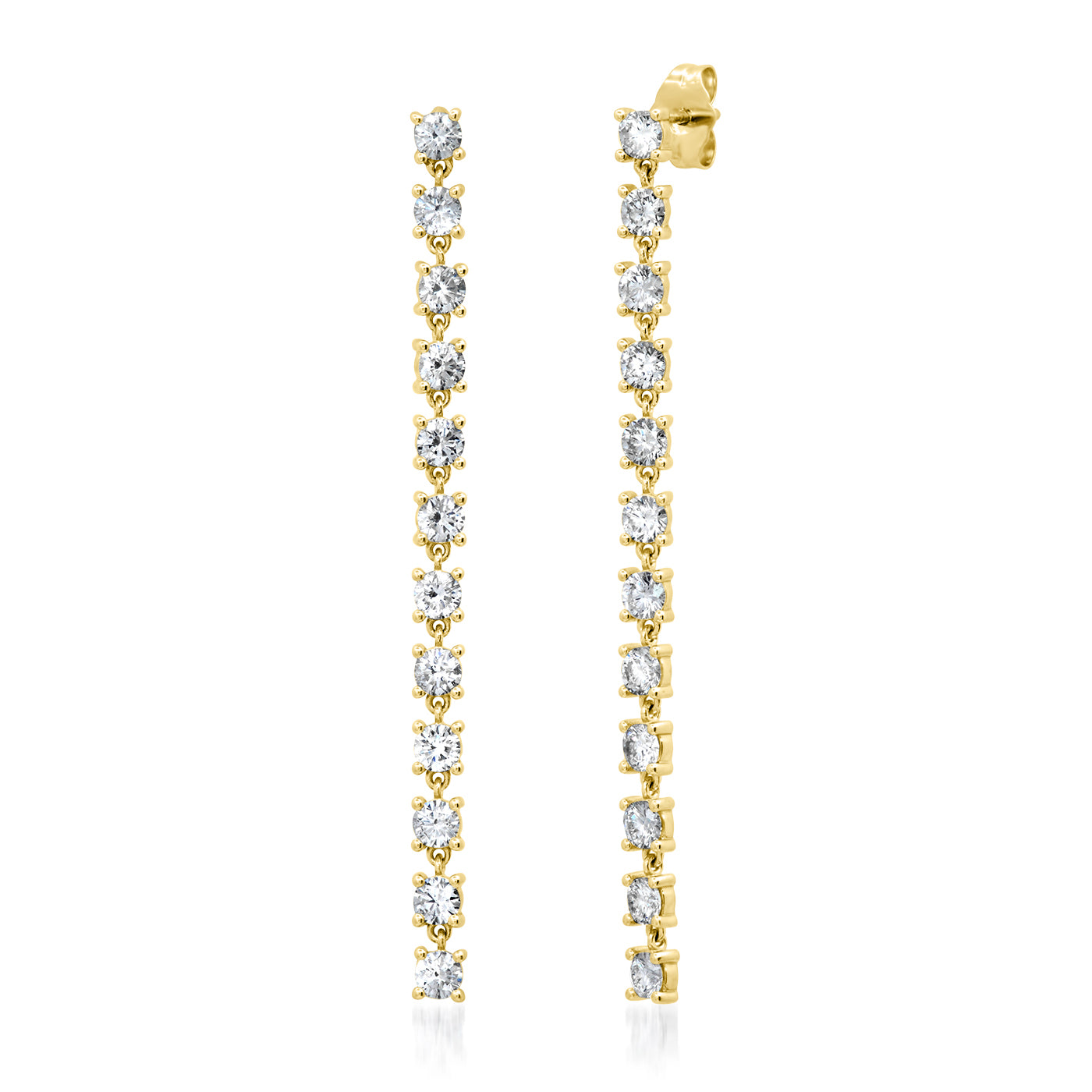 14K Yellow Gold Diamond Link Earrings