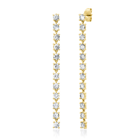 14K Yellow Gold Diamond Link Earrings