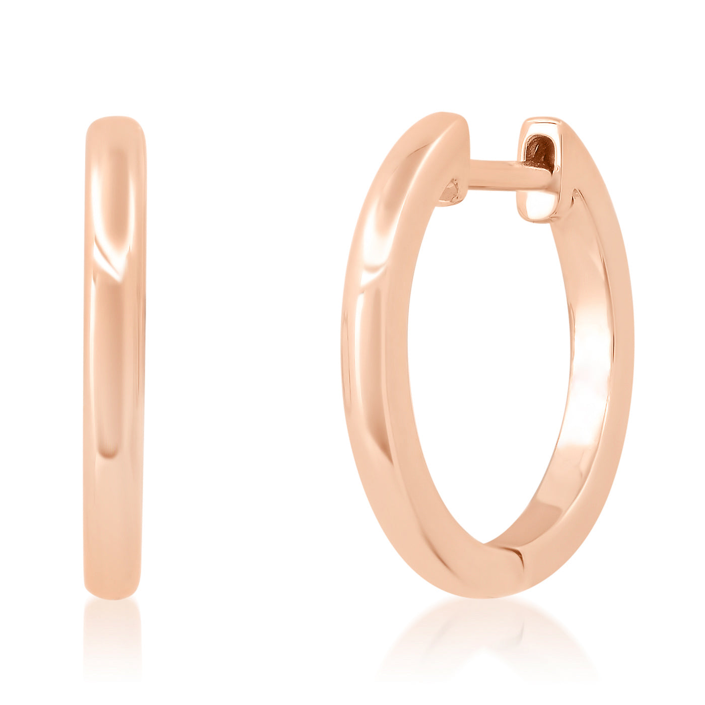 14K Rose Gold Medium Gold Huggies