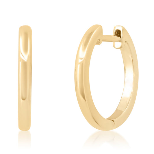 14K Yellow Gold Medium Gold Huggies