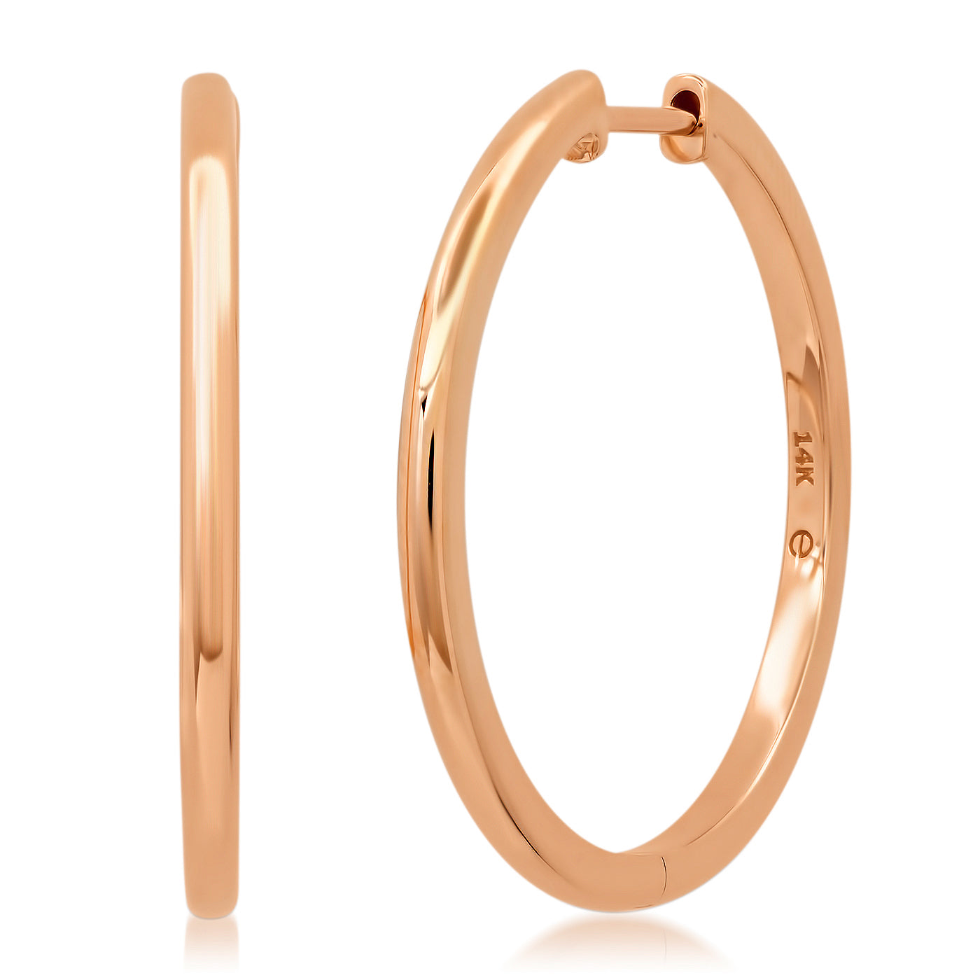 14K Rose Gold Essential 1" Solid Gold Hoops