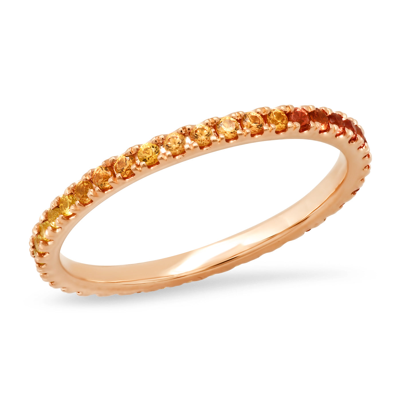 14K Rose Gold Sunburst Eternity Band