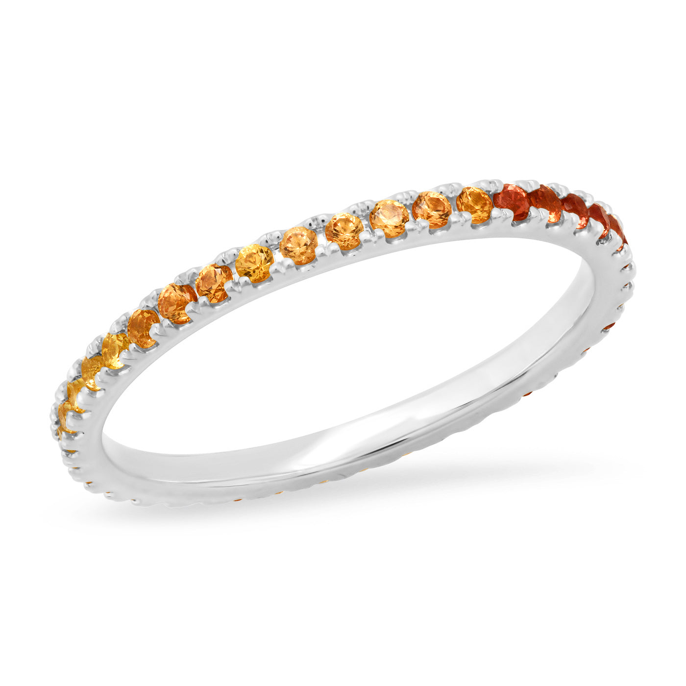 14K White Gold Sunburst Eternity Band