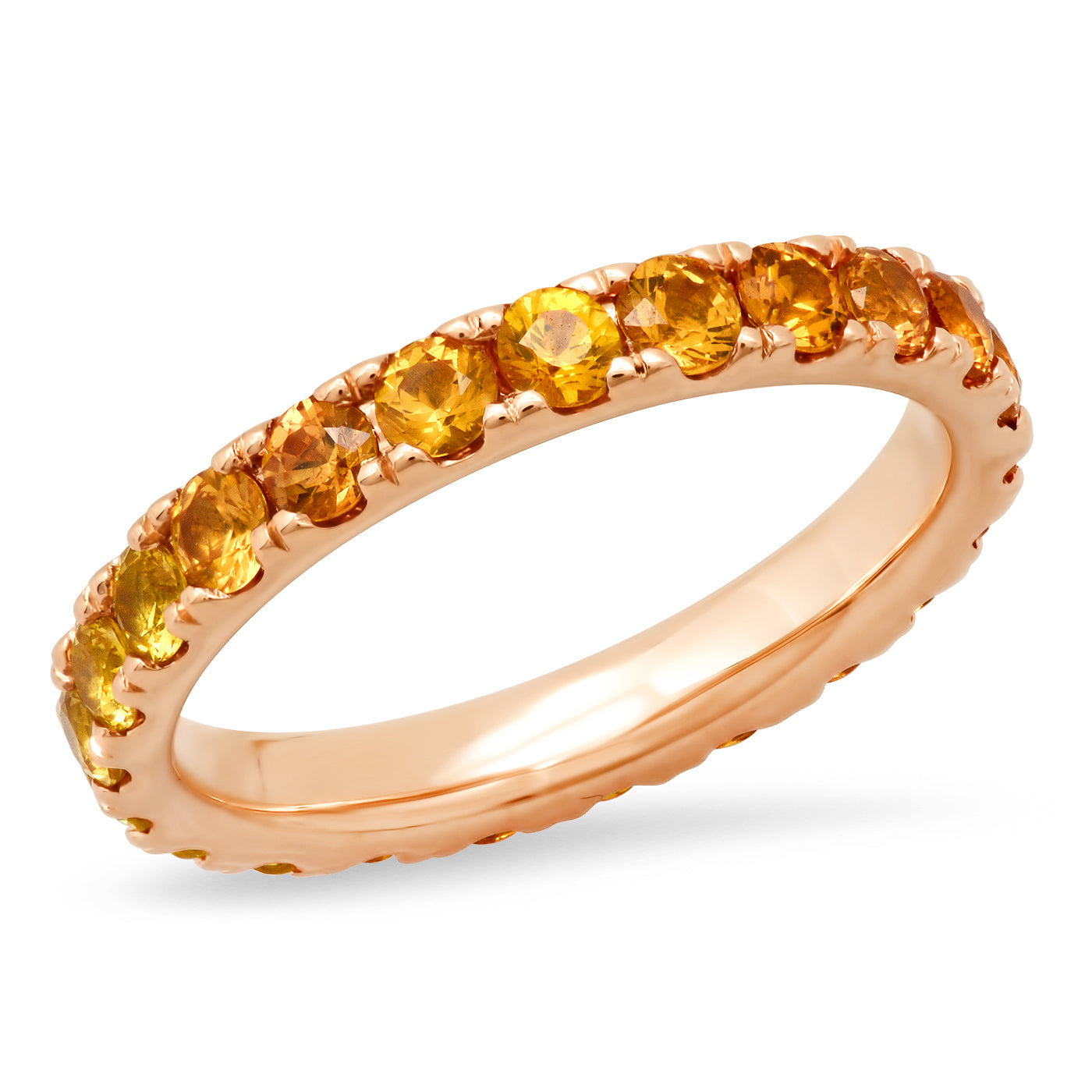 14K Rose Gold Large Sunburst Eternity Band