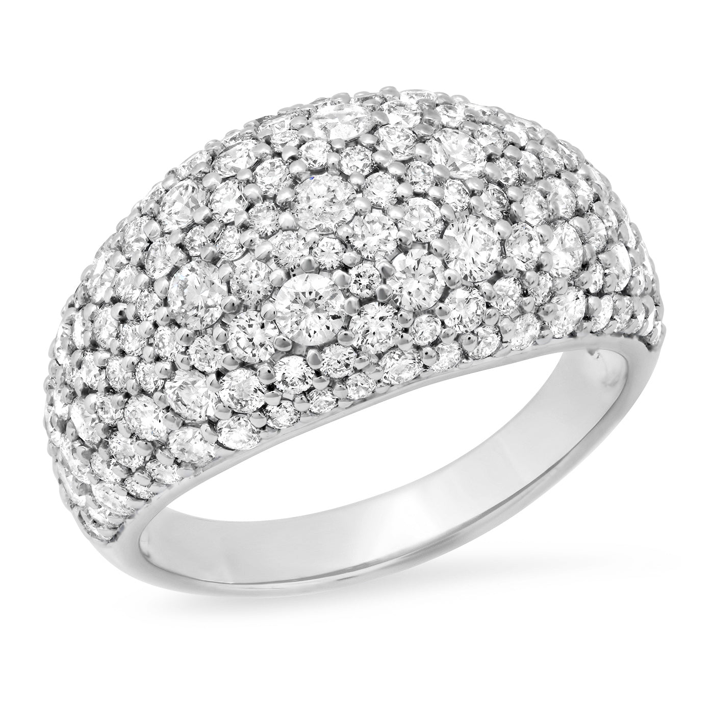 14K White Gold Diamond Sunburst Cocktail Ring