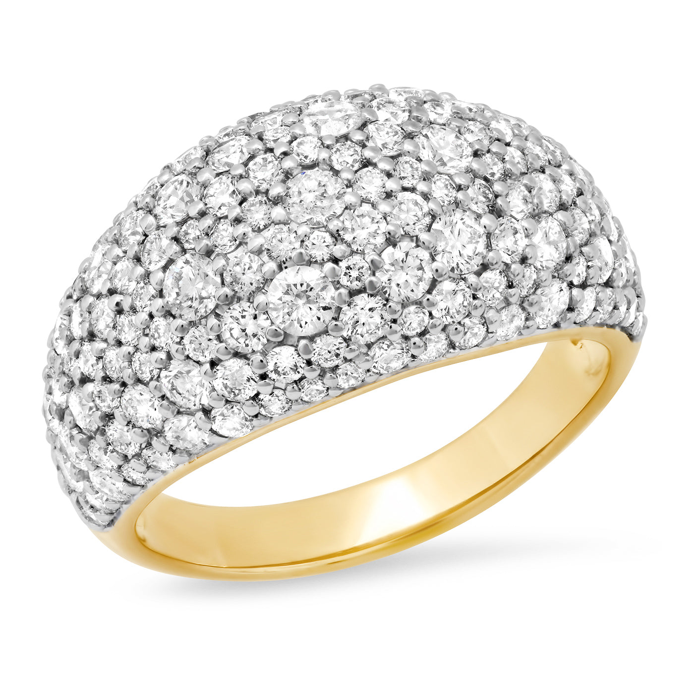 14K Yellow Gold Diamond Sunburst Cocktail Ring