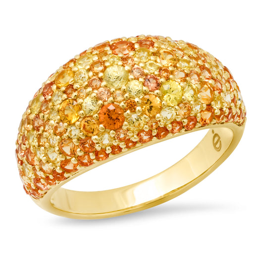 14K Yellow Gold Ombré Sunburst Cocktail Ring