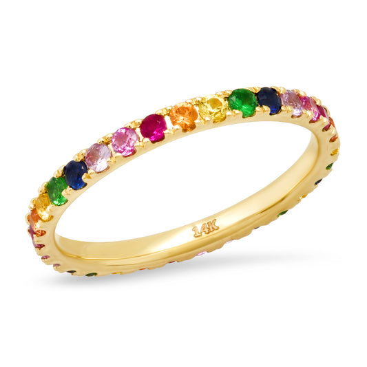 14K Yellow Gold Eriness x Stephanie Gottlieb Rainbow Eternity Band