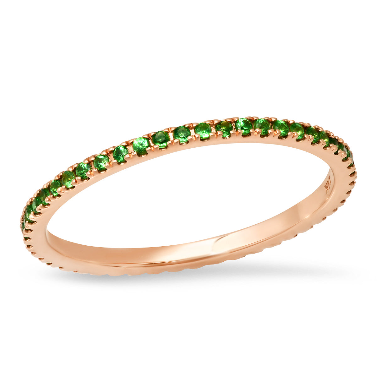 14K Rose Gold Tsavorite Eternity Band