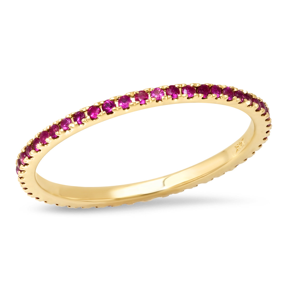 14K Yellow Gold Ruby Eternity Band