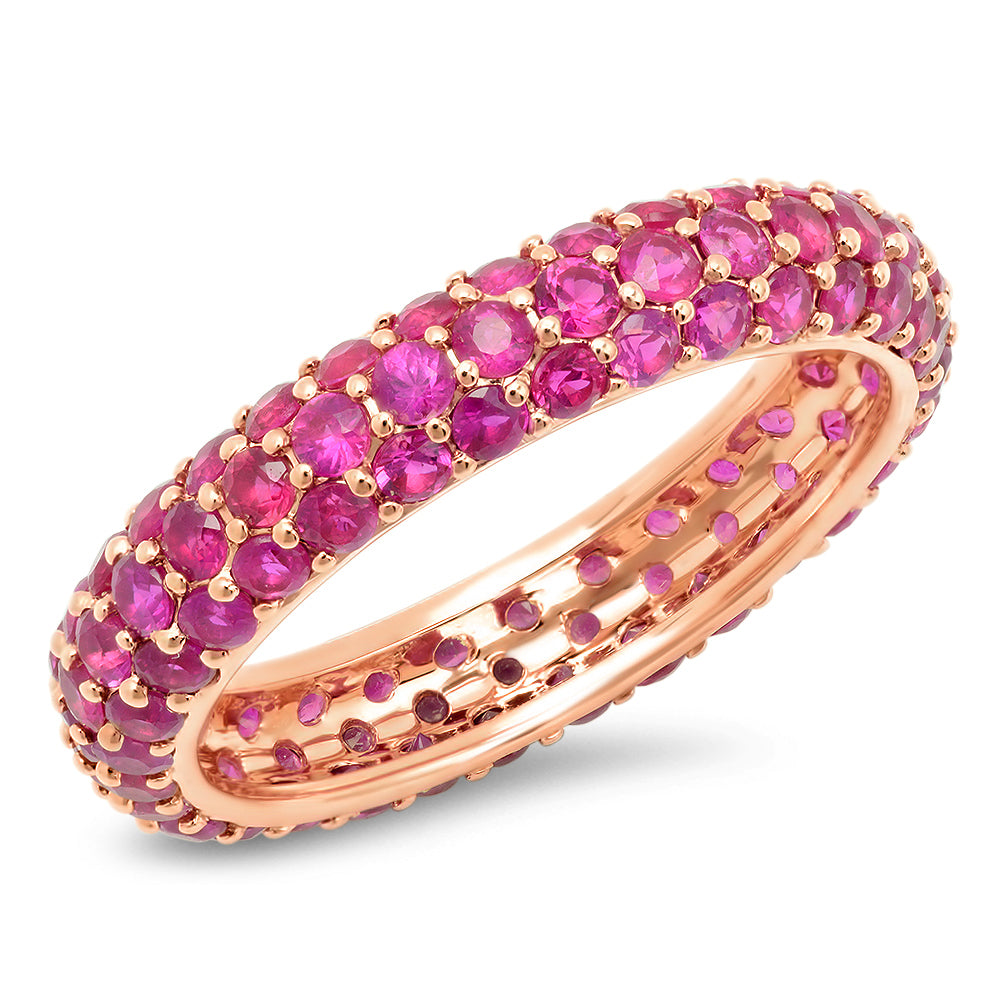 14K Rose Gold Ruby Domed Ring