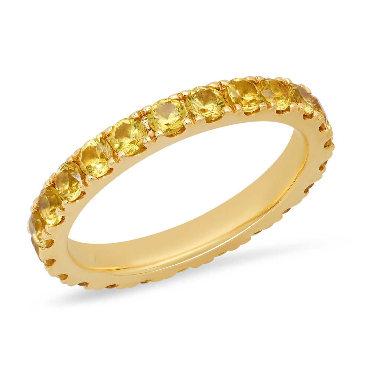 14K Yellow Gold Large Yellow Sapphire Eternity Band