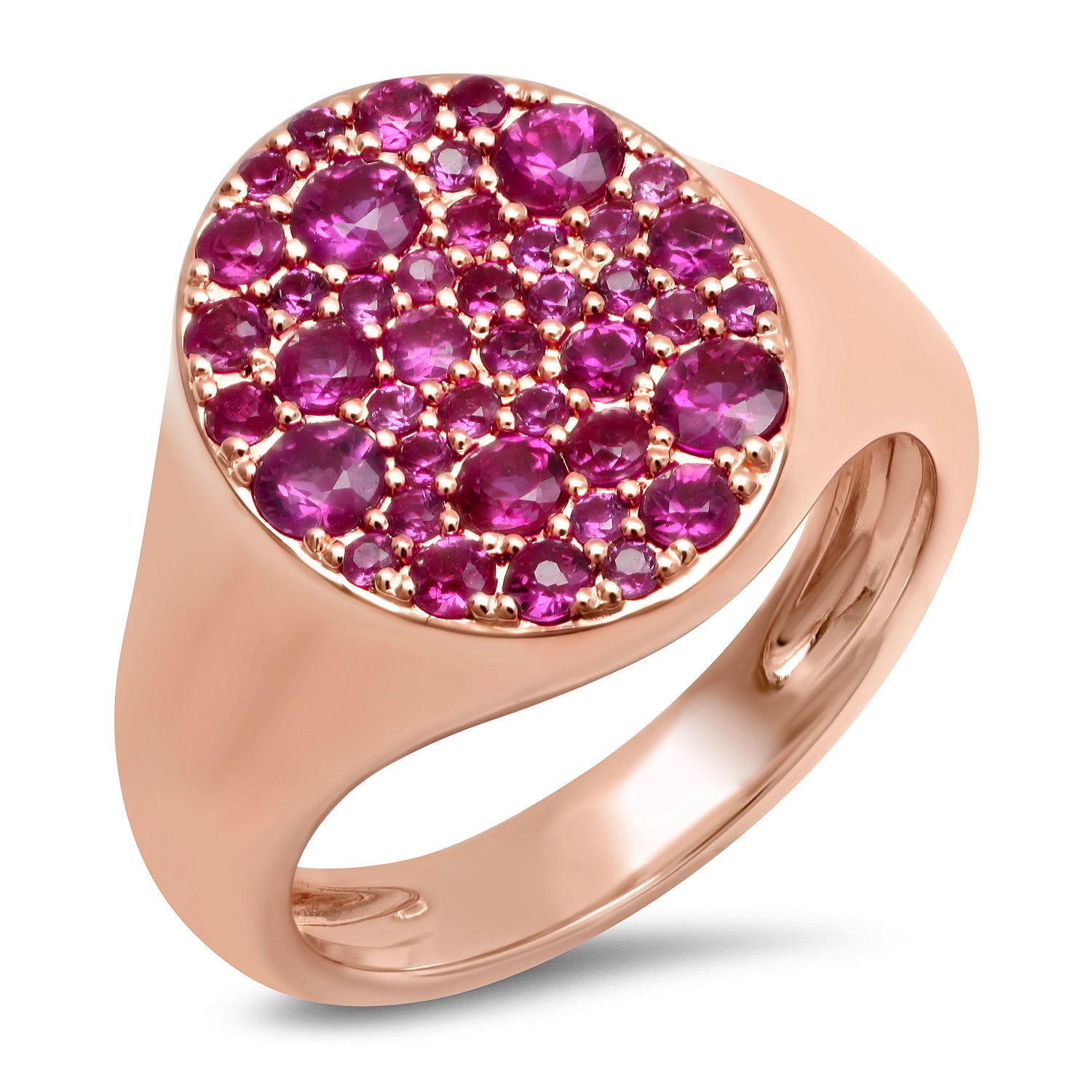 14K Rose Gold Ruby Signet Pinky Ring 