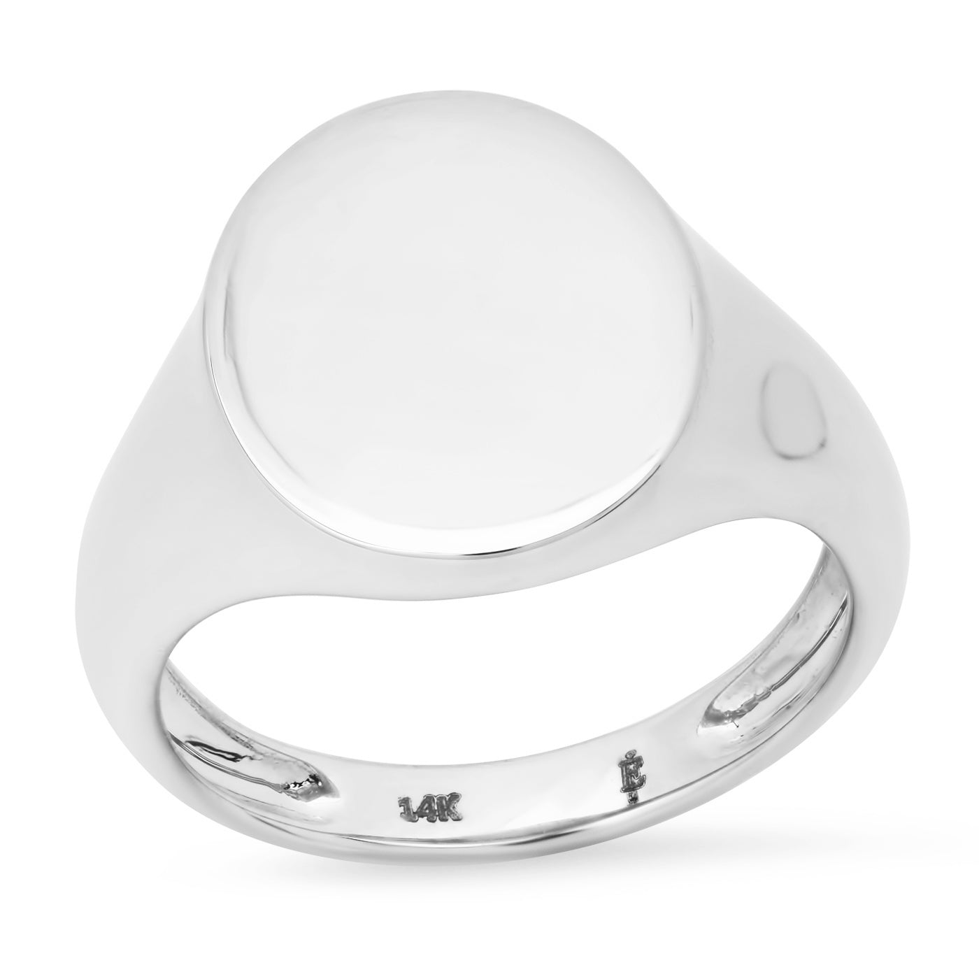 14K White Gold Signet Pinky Ring