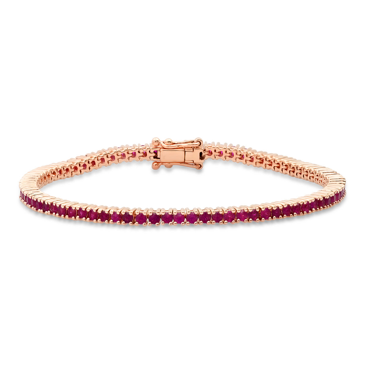 14K Rose Gold Ruby Classic Tennis Bracelet