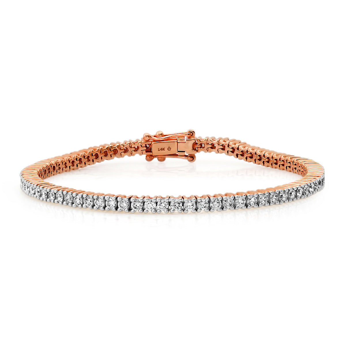 14K Rose Gold Diamond Classic Tennis Bracelet