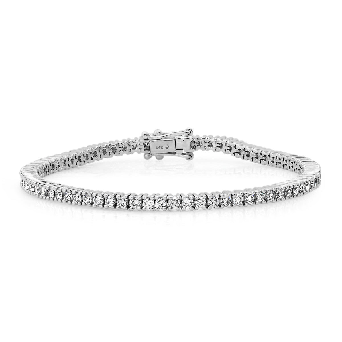 14K White Gold Diamond Classic Tennis Bracelet