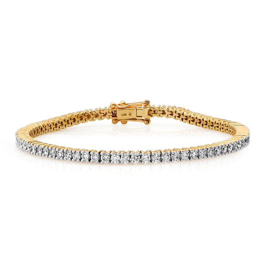 14K Yellow Gold Diamond Classic Tennis Bracelet