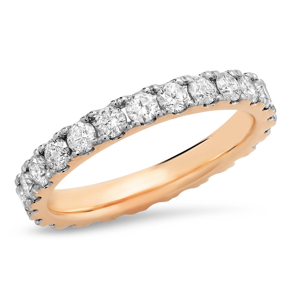 14K Rose Gold Large Diamond Eternity Band