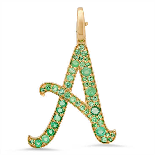 14K Yellow Gold Letter A Pendant