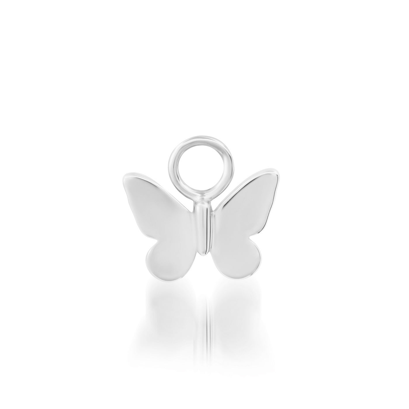 14K White Gold Butterfly Charm