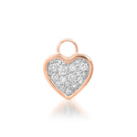 14K Rose Gold Diamond Bezel Set Heart Charm 